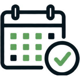 Calendar with completed clinic days