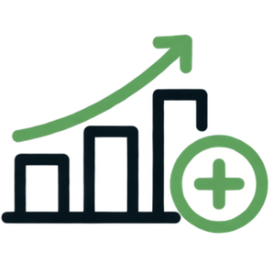 Growing bar chart representing practice growth