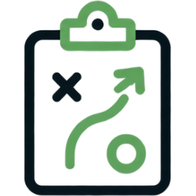 Clipboard with a strategy diagram