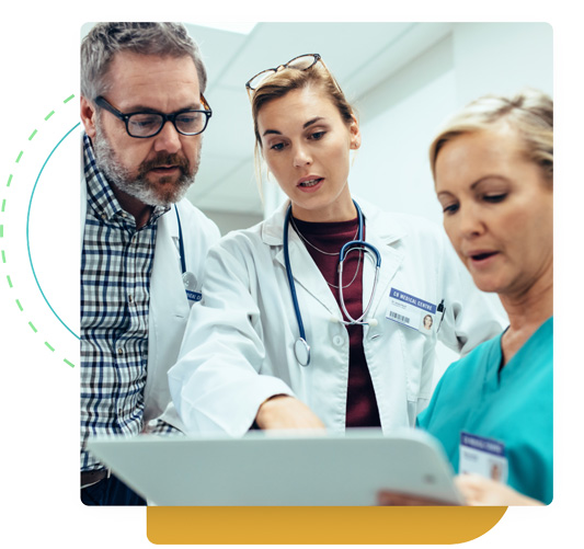 Group of Doctors analyzing chart