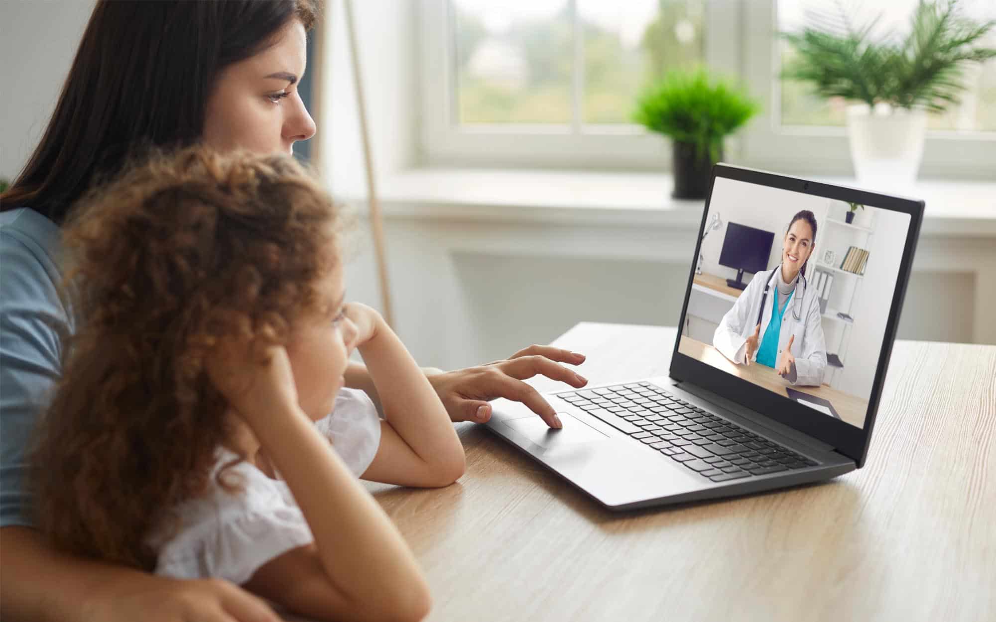 having online telemedicine consultation with remote doctor