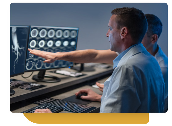 Doctor reading cardiac image